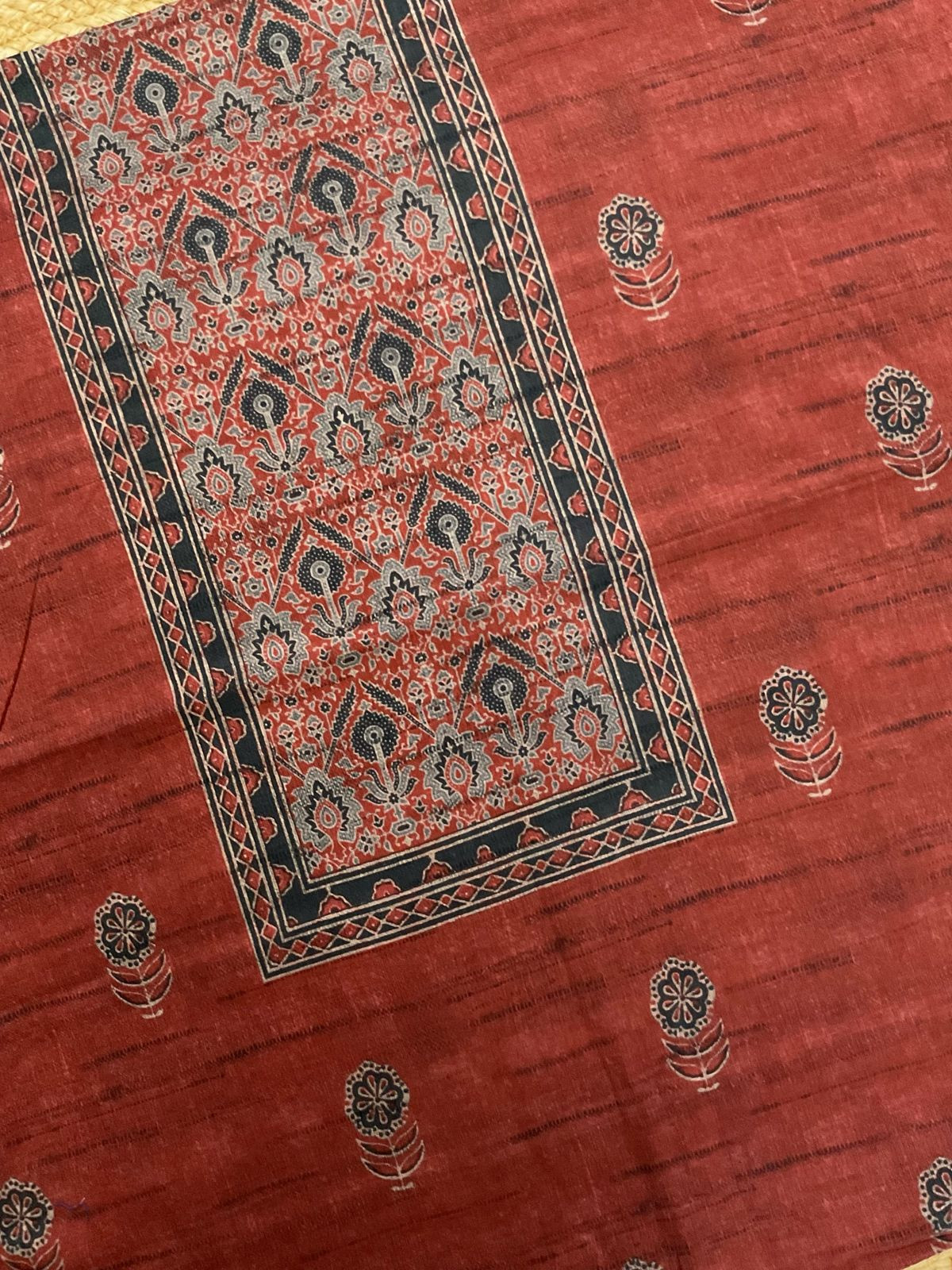 Pure Lawn Cotton Printed Suit - Brick Red