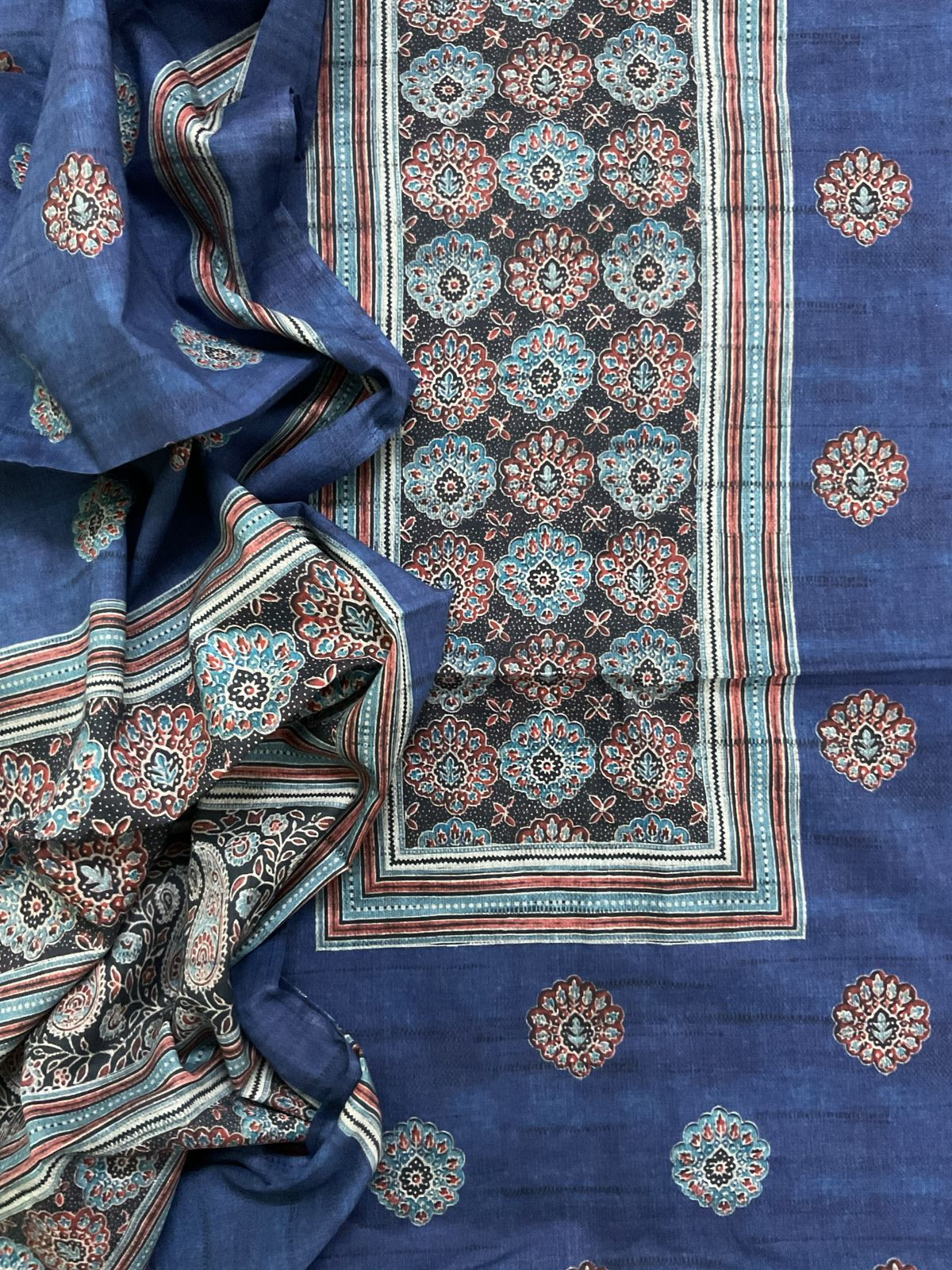 Pure Lawn Cotton Printed Suit - Blue