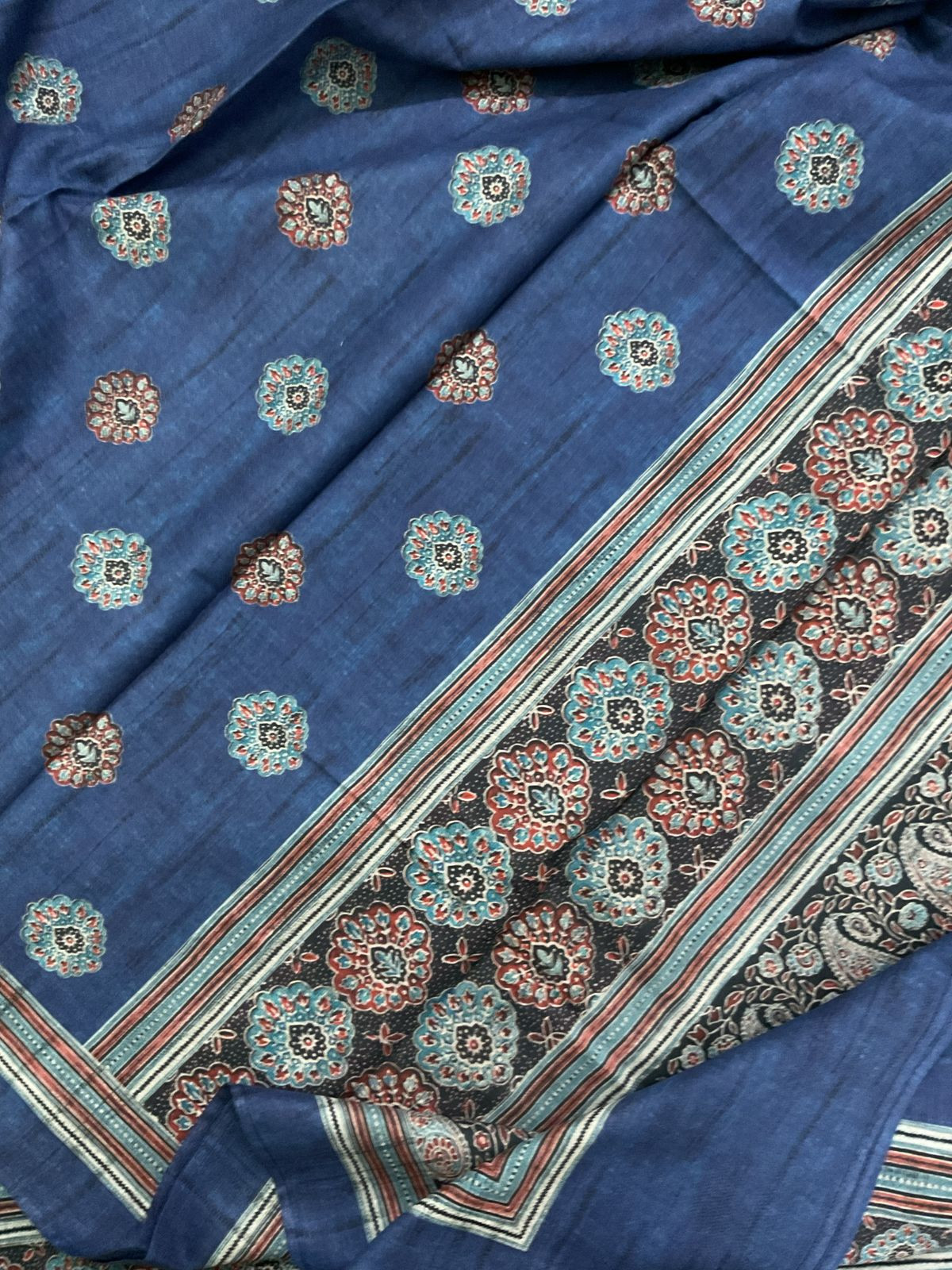 Pure Lawn Cotton Printed Suit - Blue