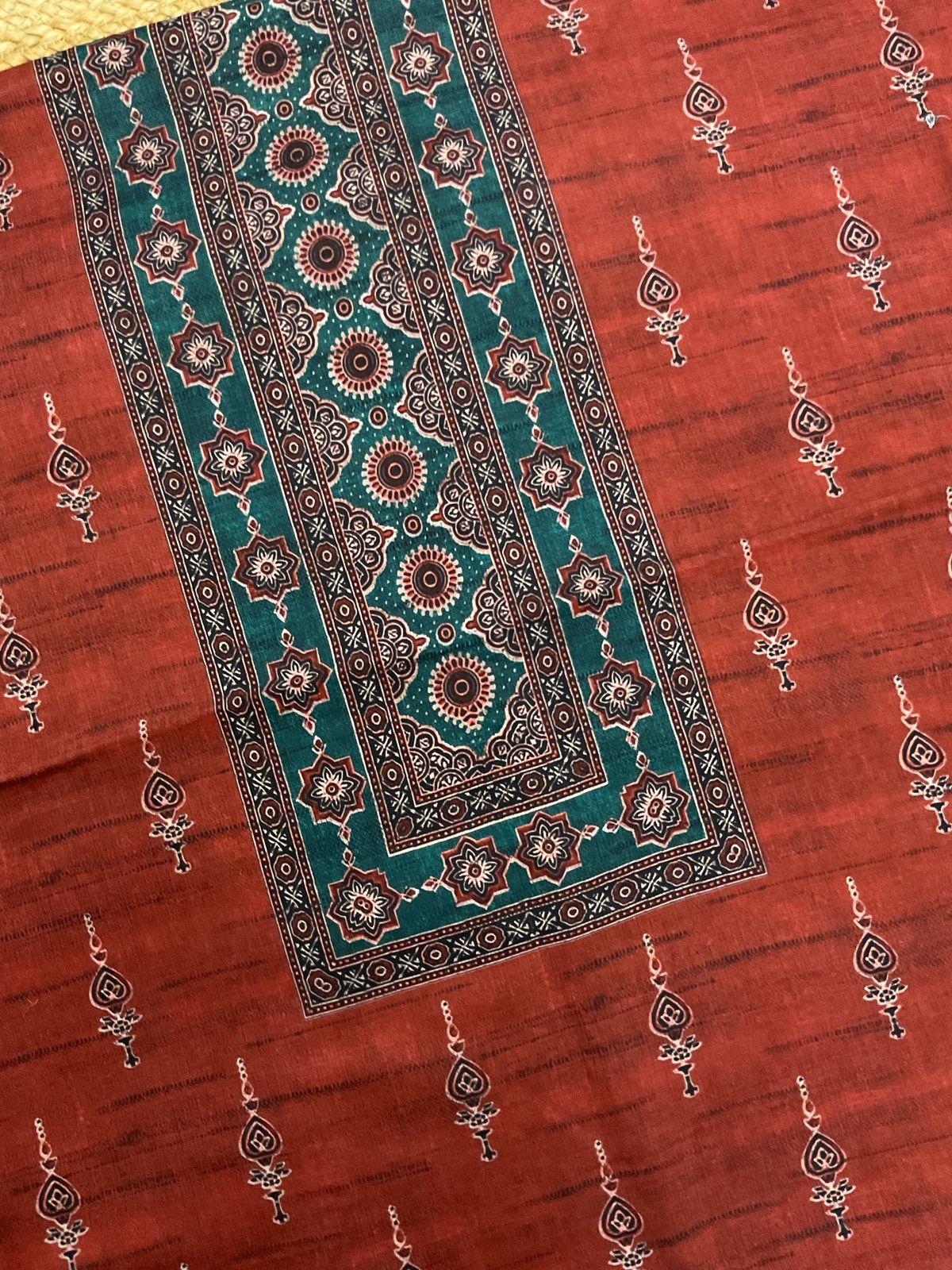 Pure Lawn Cotton Printed Suit - Brick Red