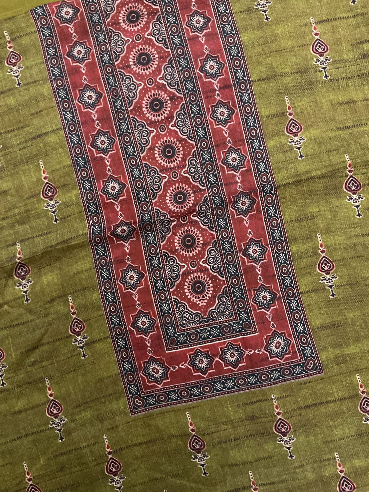 Pure Lawn Cotton Printed Suit - Yellowish Green