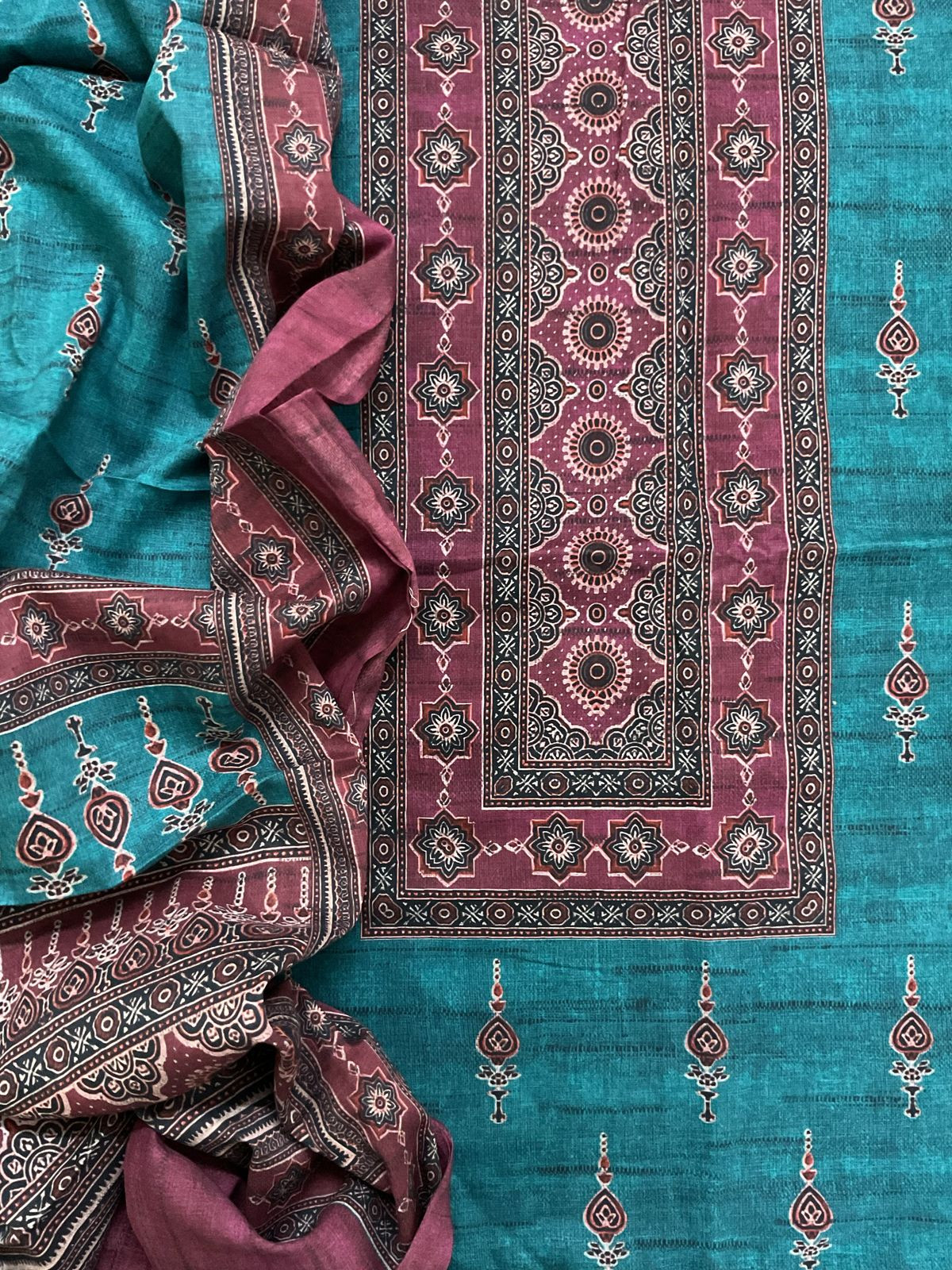 Pure Lawn Cotton Printed Suit - Blue