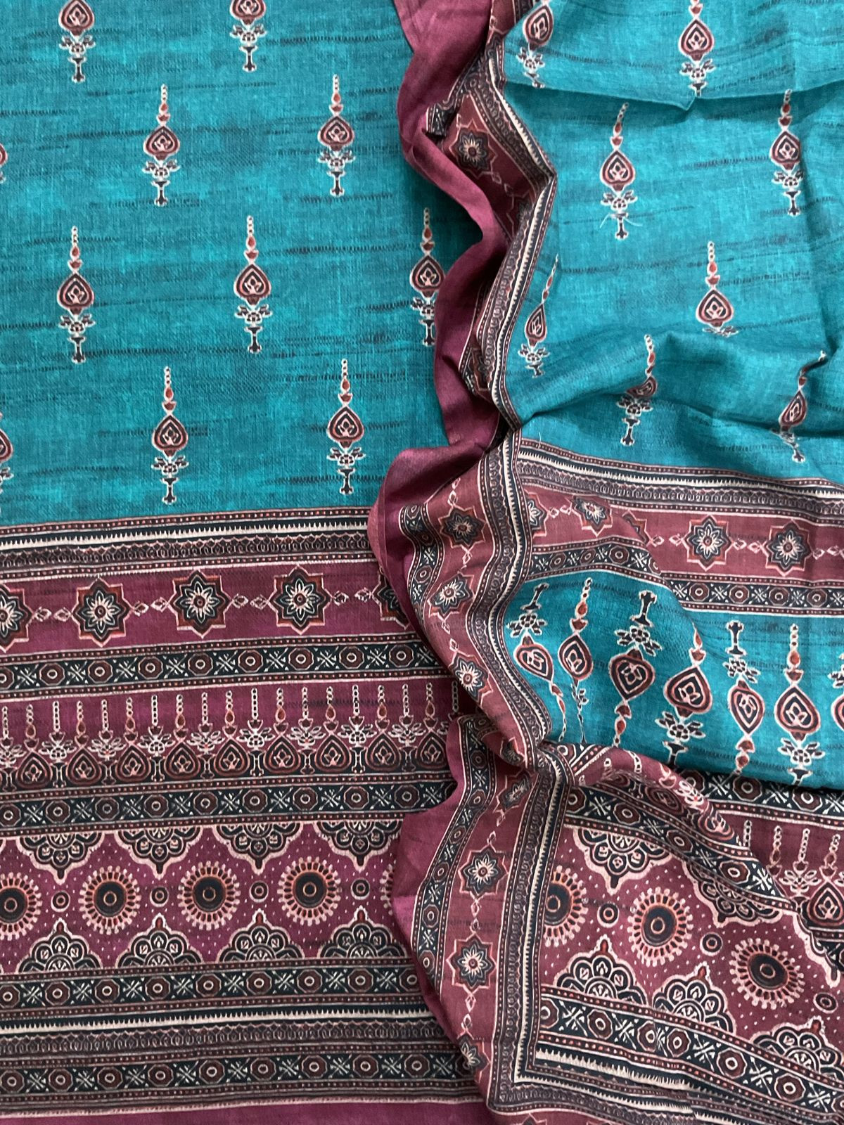 Pure Lawn Cotton Printed Suit - Blue