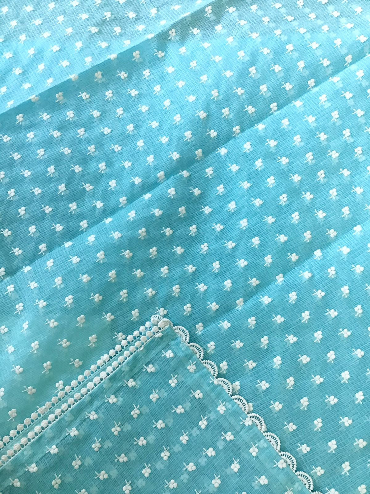 Pure Kota Cotton Embroidered Suit - Blue