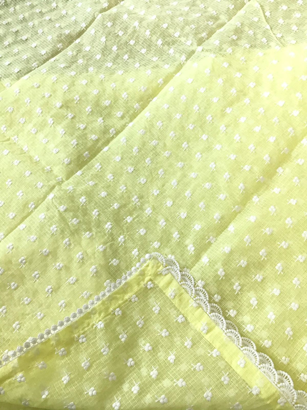 Pure Kota Cotton Embroidered Suit - Yellow