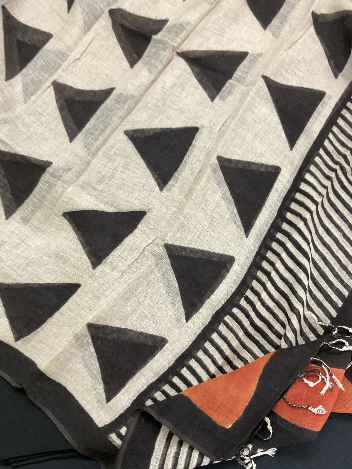 Pure Cotton Printed Self Weaved Suit - Black