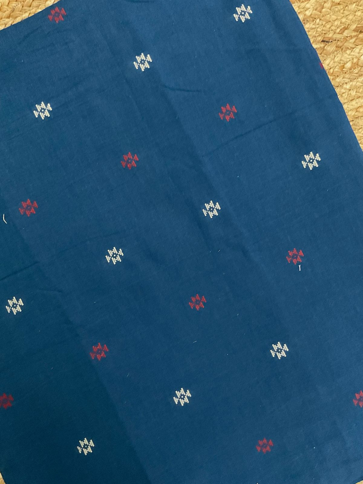 Pure Cotton Printed Self Weaved Suit - Blue