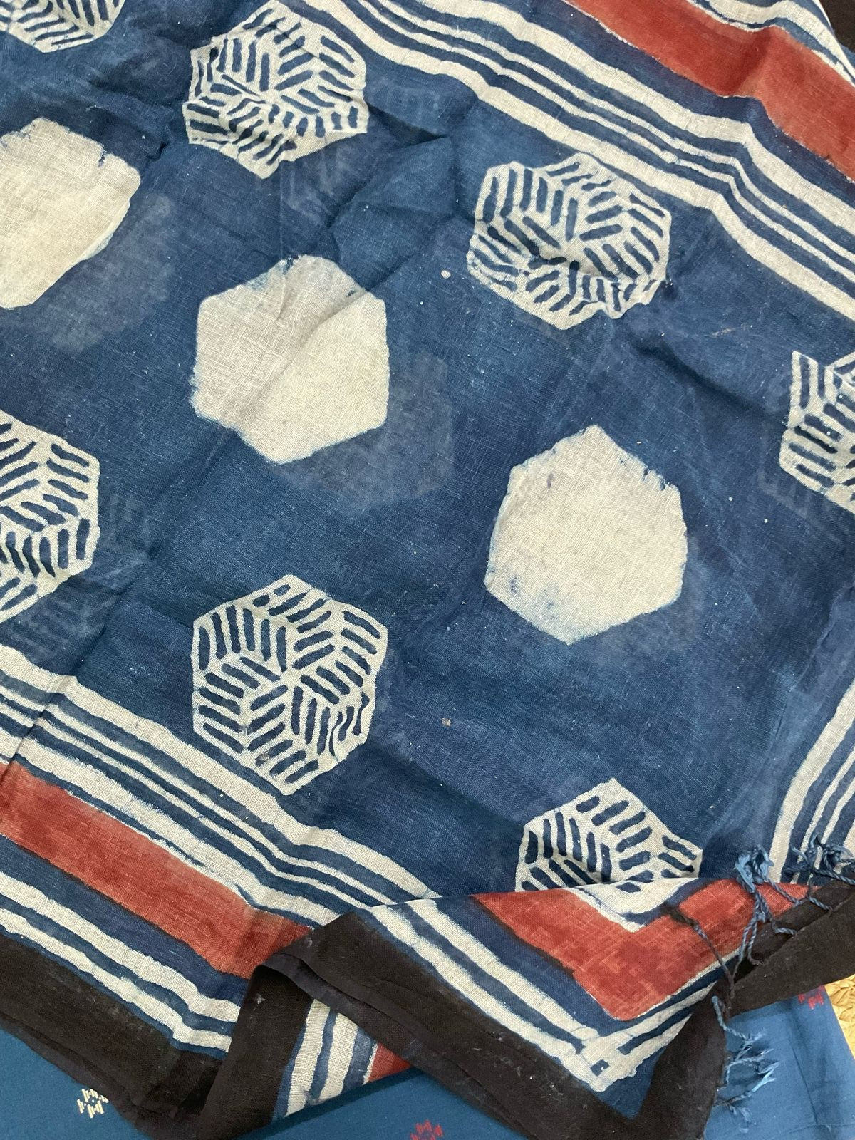 Pure Cotton Printed Self Weaved Suit - Blue