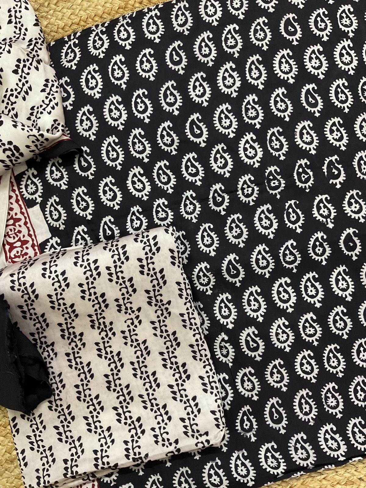 Pure Modal Bagh Printed Suit - Black