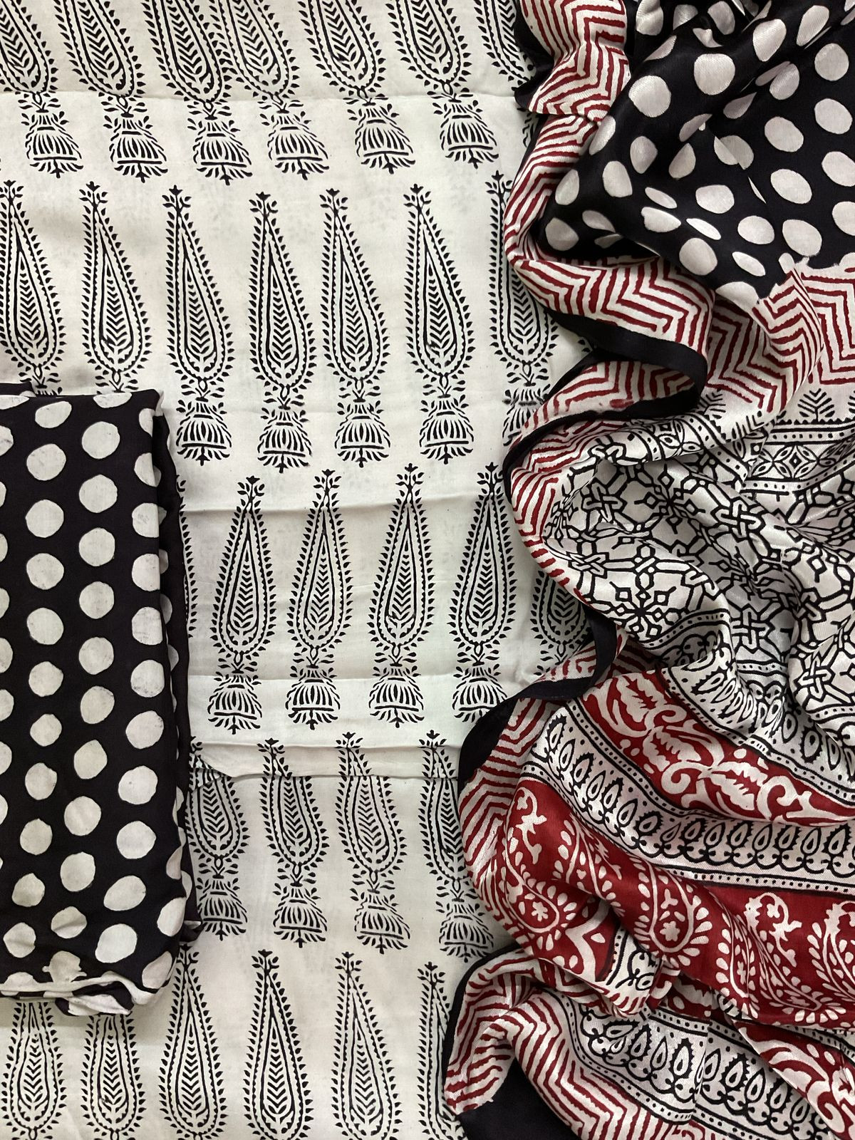 Pure Modal Bagh Printed Suit - White