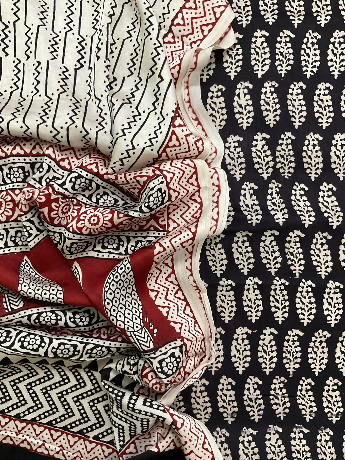 Pure Modal Bagh Printed Suit - Black