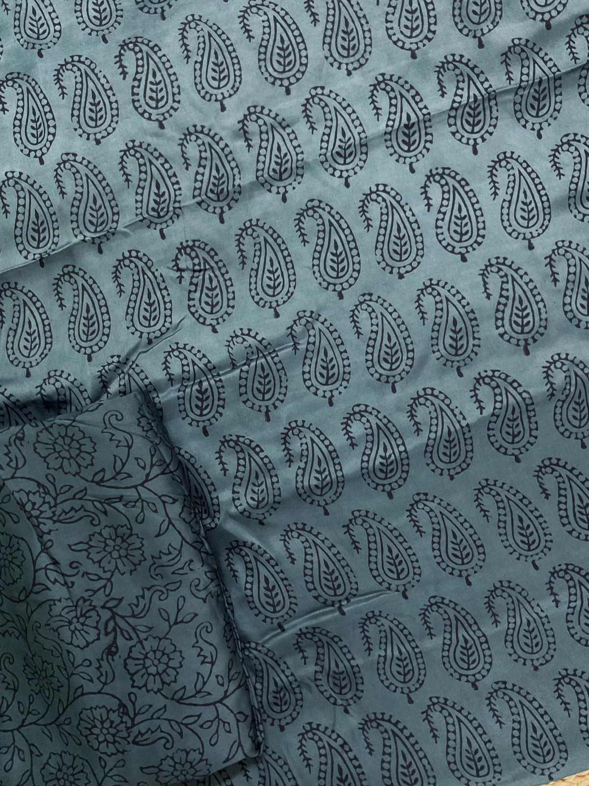 Pure Modal Bagh Printed Suit - Grey