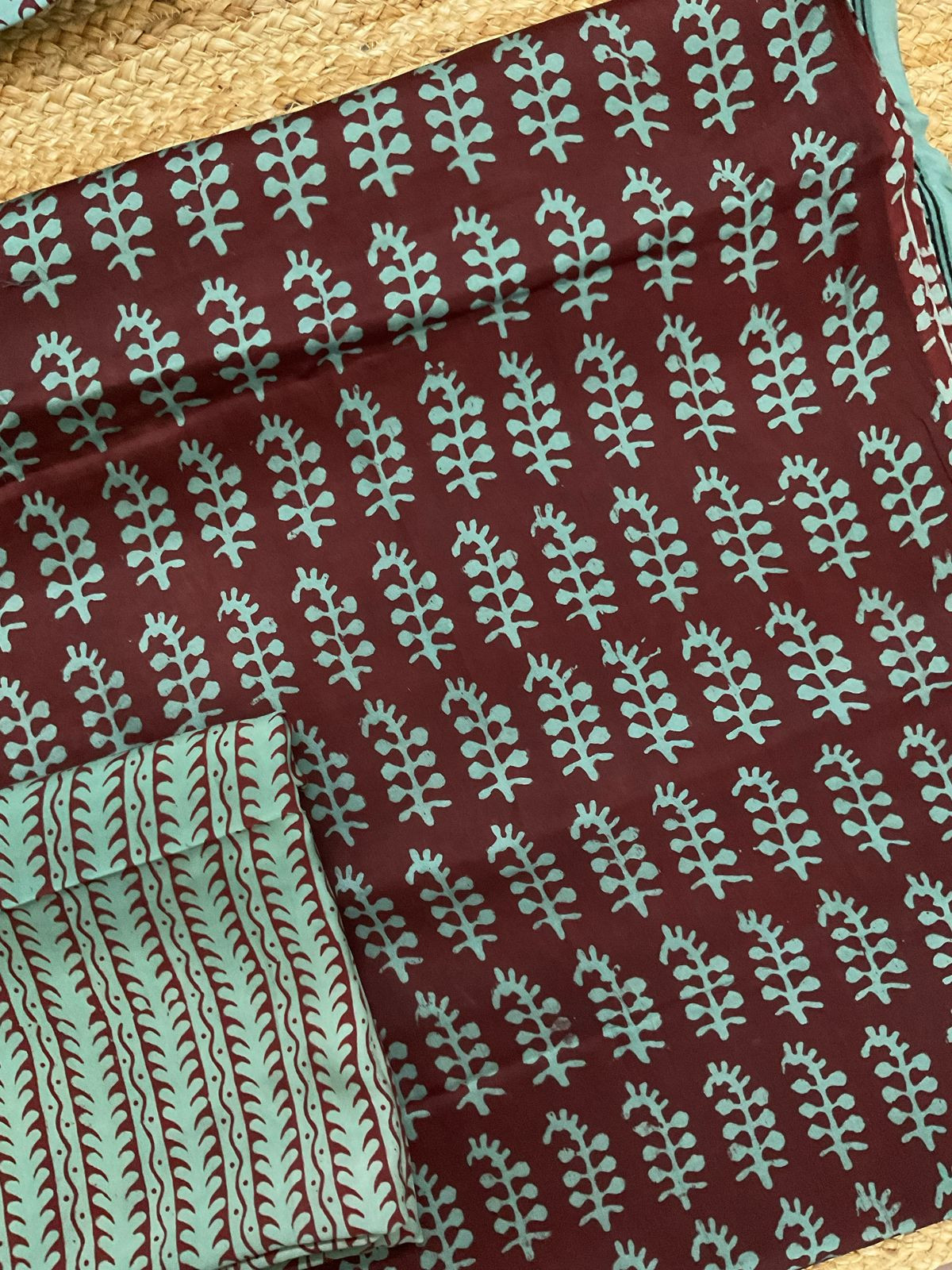 Pure Modal Bagh Printed Suit - Maroon