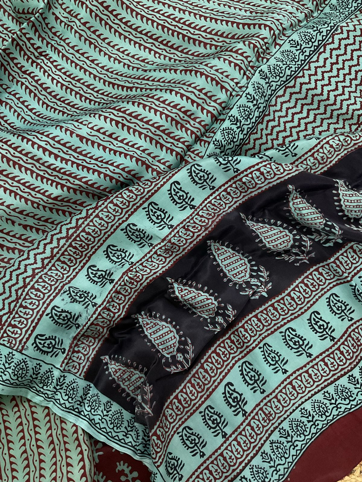 Pure Modal Bagh Printed Suit - Maroon