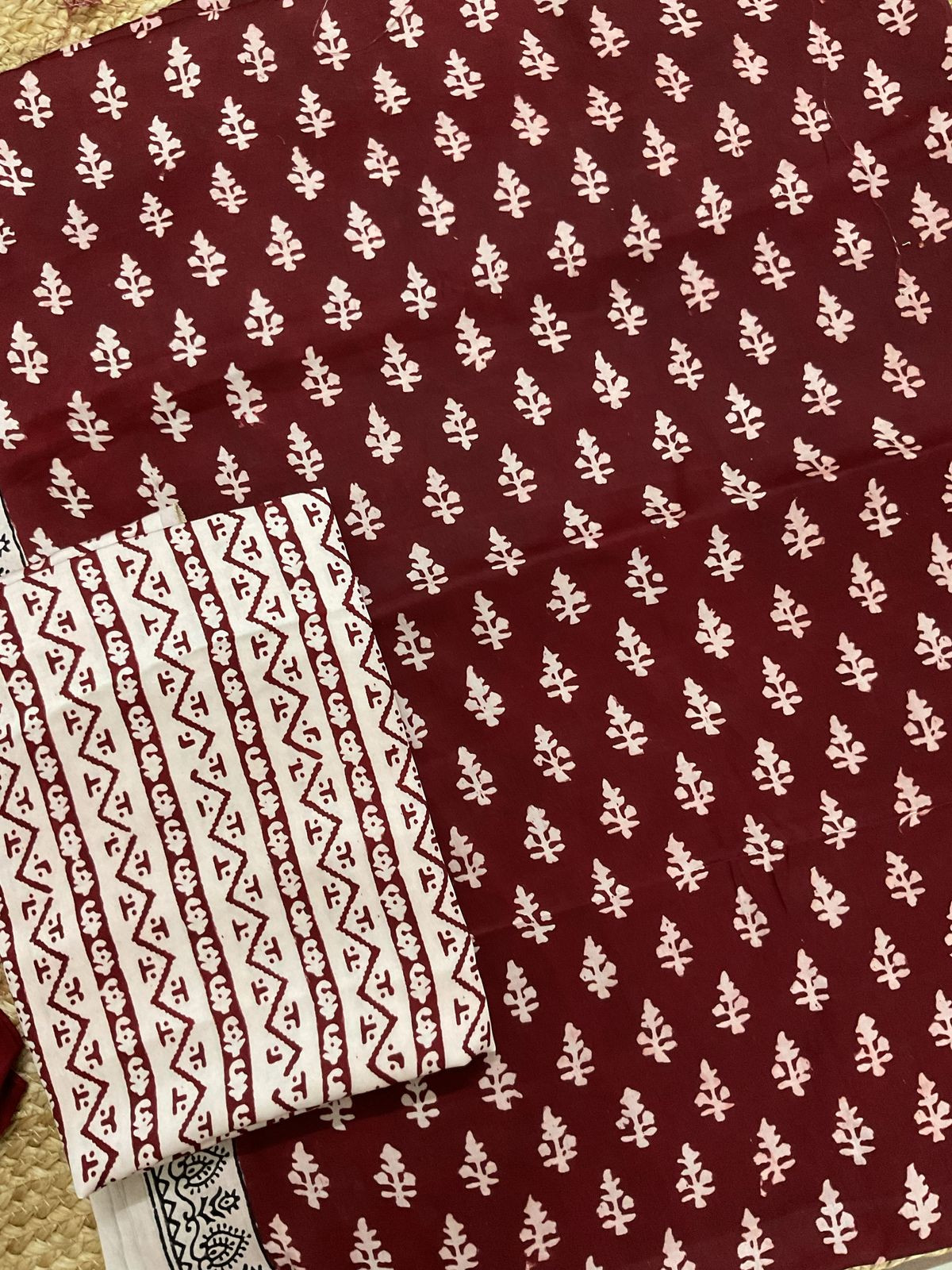 Pure Modal Bagh Printed Suit - Maroon