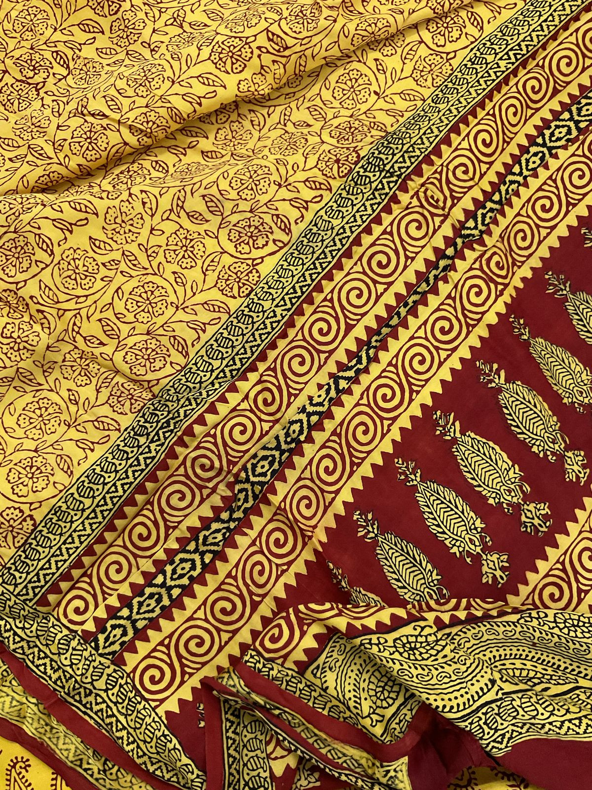 Pure Modal Bagh Printed Suit - Yellow