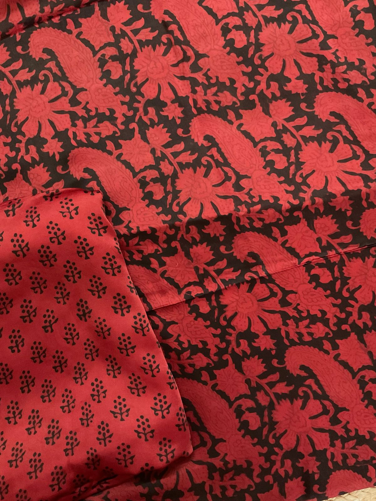 Pure Modal Bagh Printed Suit - Red