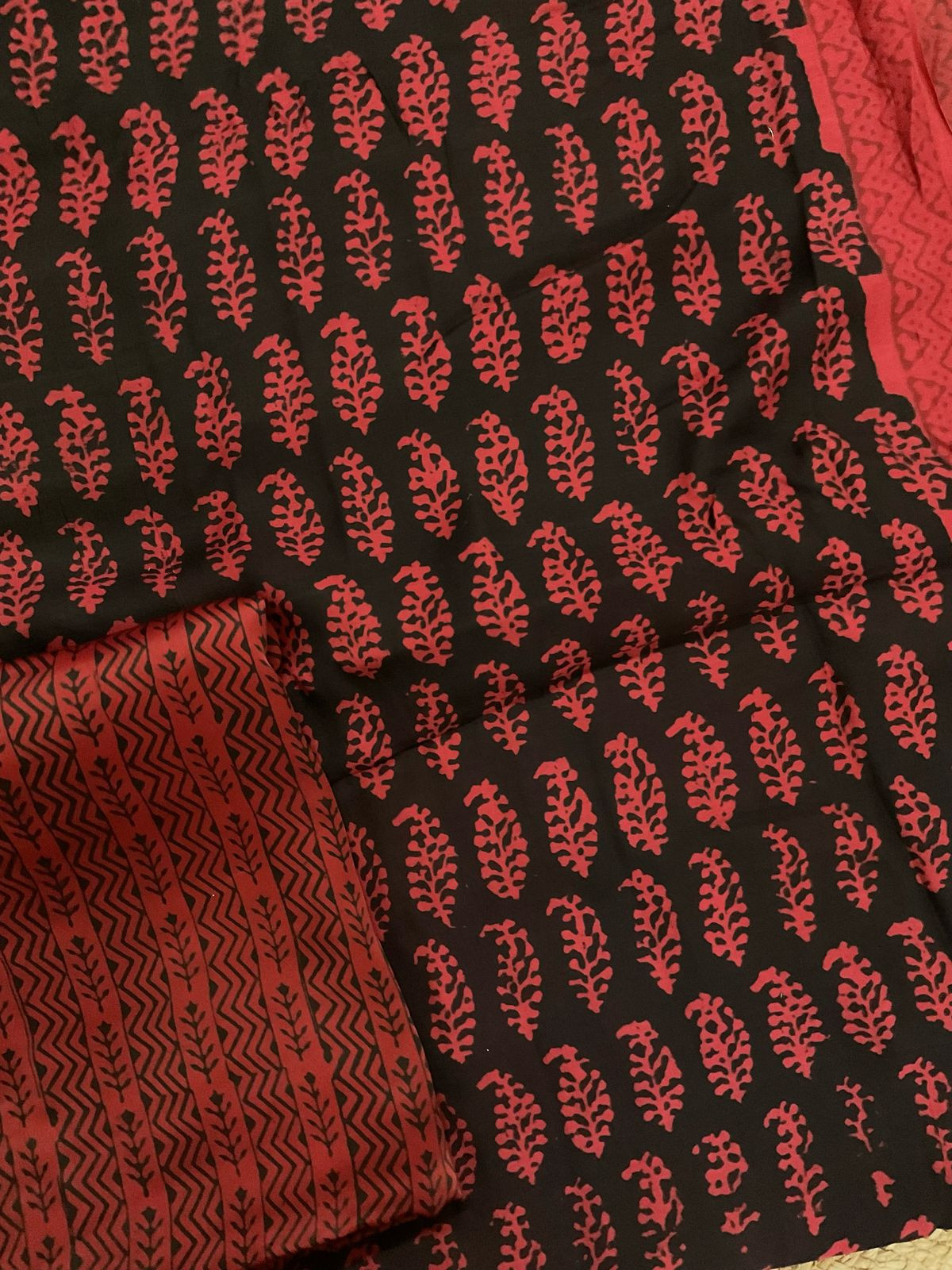 Pure Modal Bagh Printed Suit - Black