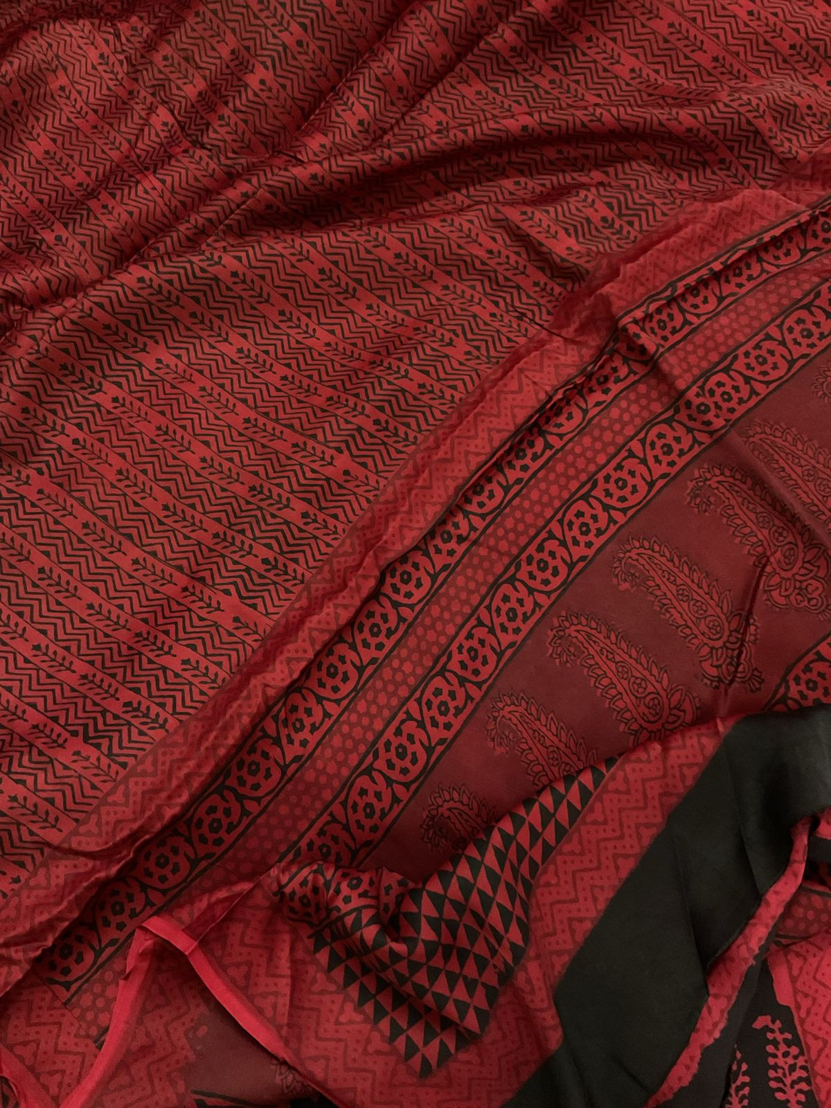 Pure Modal Bagh Printed Suit - Black