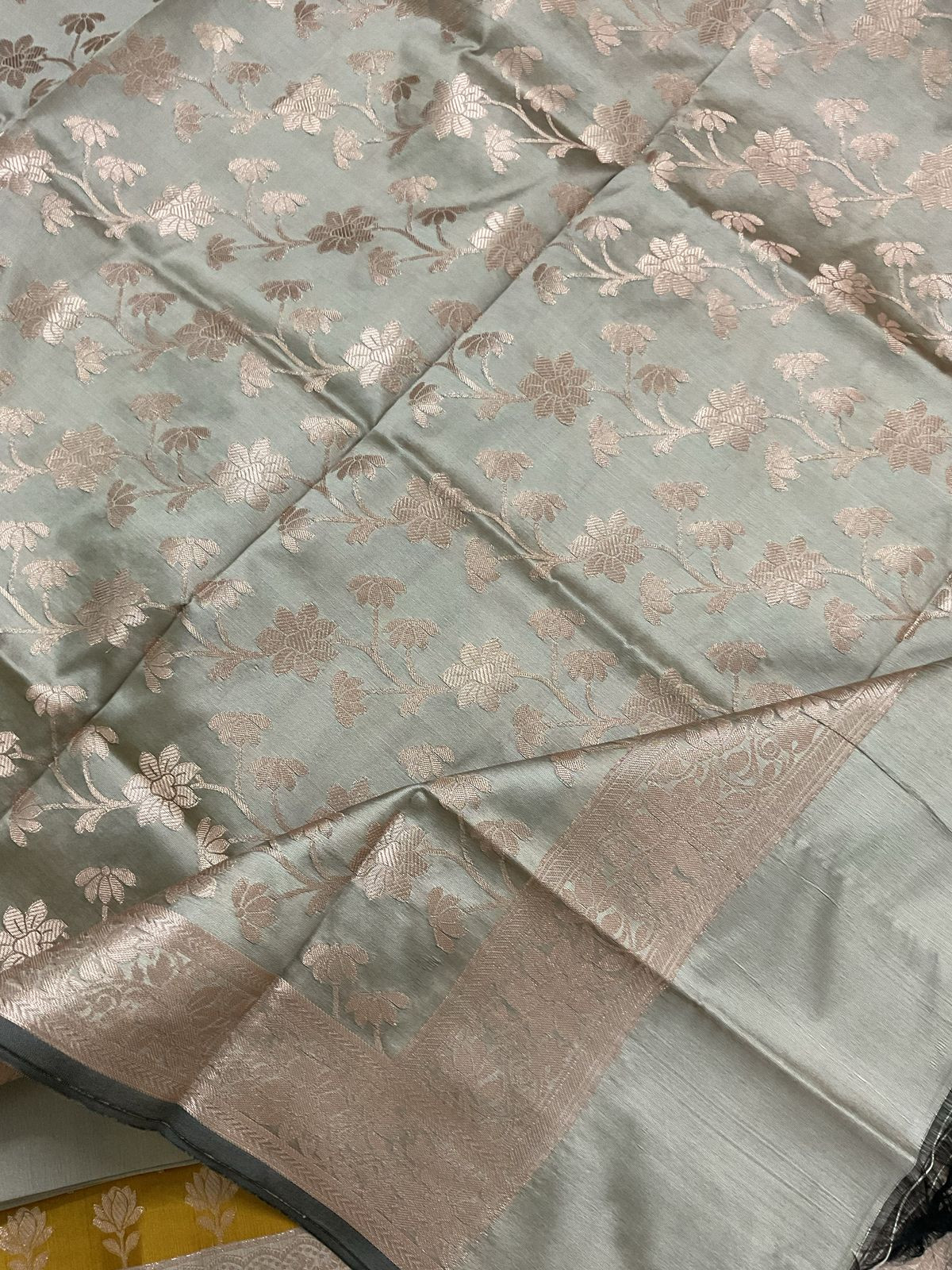 Soft Silk Banarasi Weaved Suit - Yellow