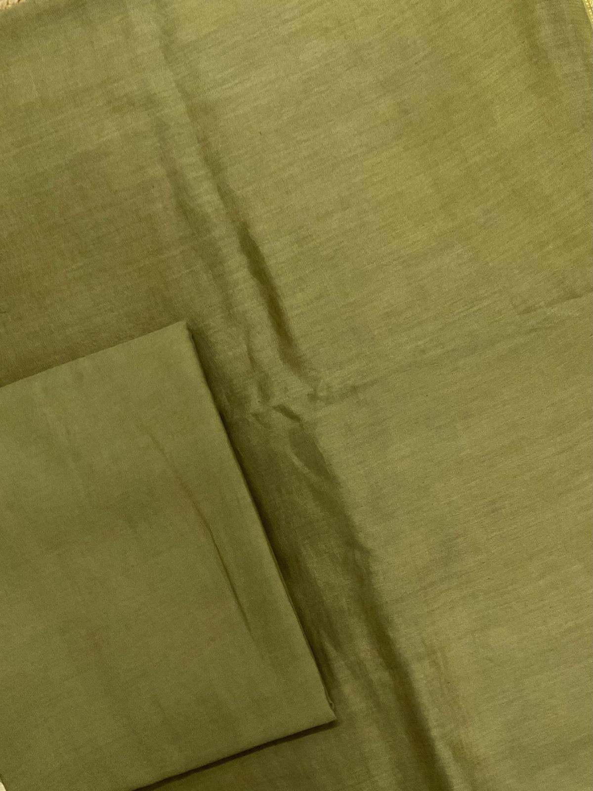 Pure Maheshwari Silk Printed Suit - Mustard Yellow