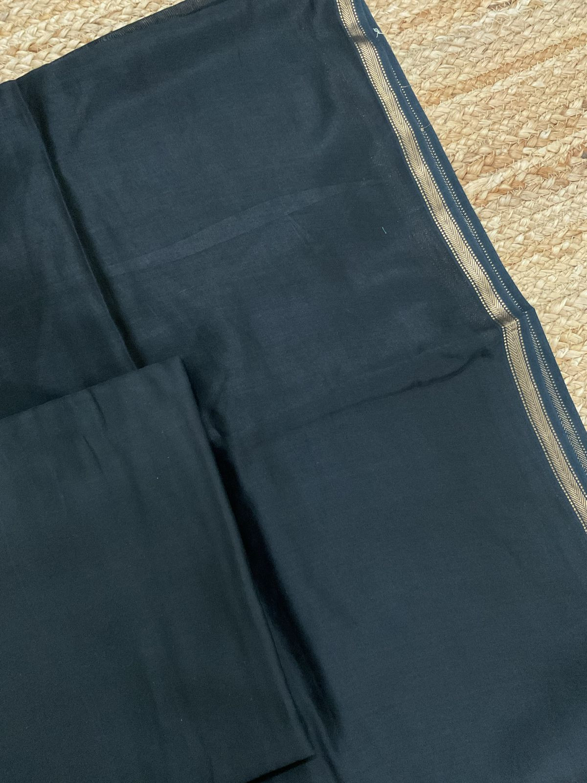 Pure Maheshwari Silk Printed Suit - Black