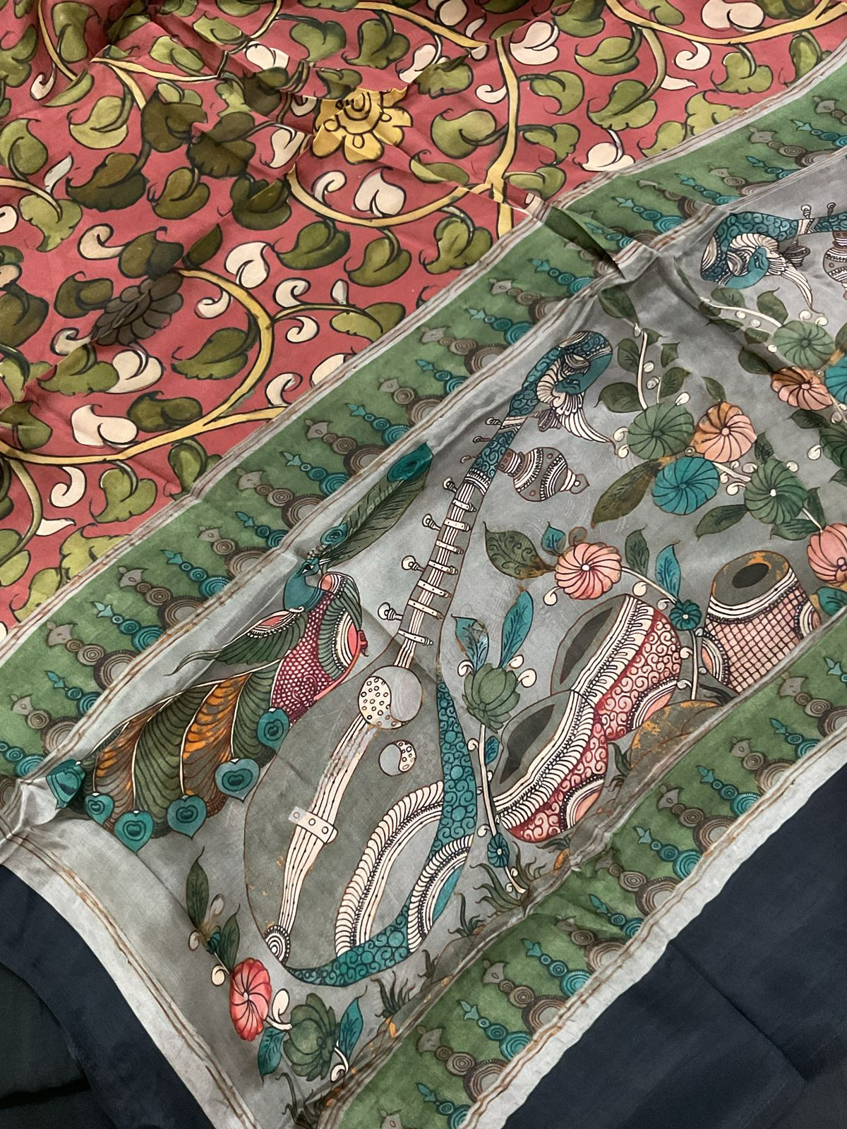 Pure Maheshwari Silk Printed Suit - Black