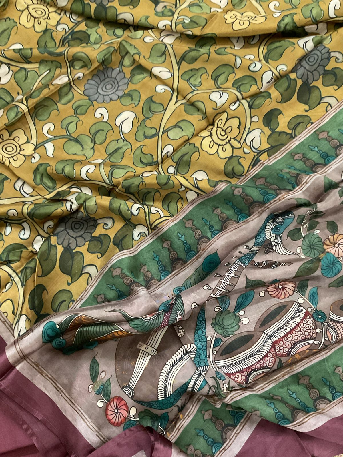 Pure Maheshwari Silk Printed Suit - Mauve