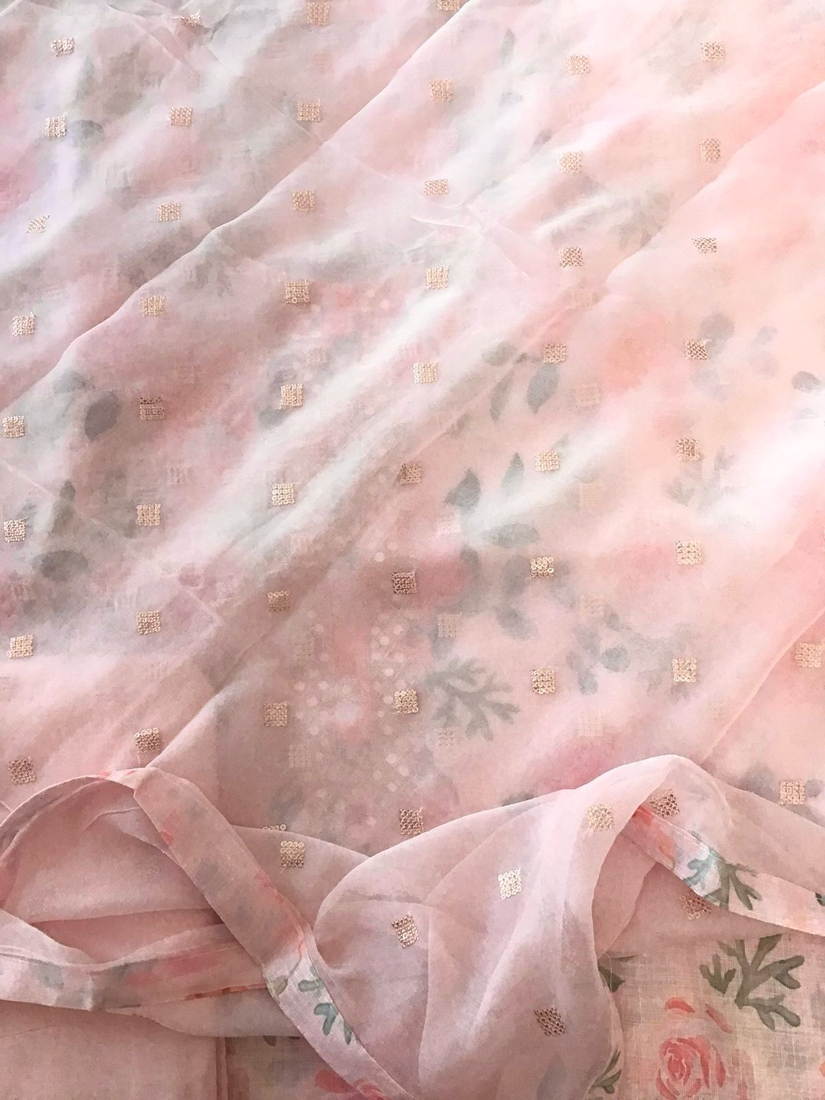 Pure Slub Cotton Printed Embroidered Suit - Pink