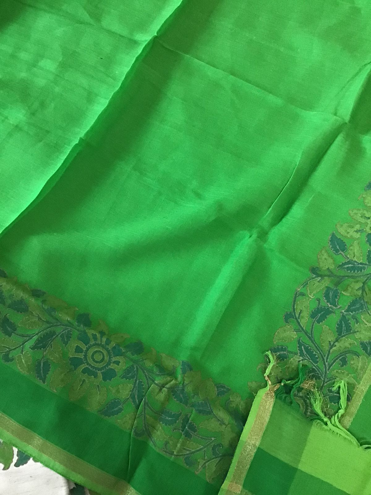 Pure Soft Khadi Cotton Hand Painted Suit - Beige