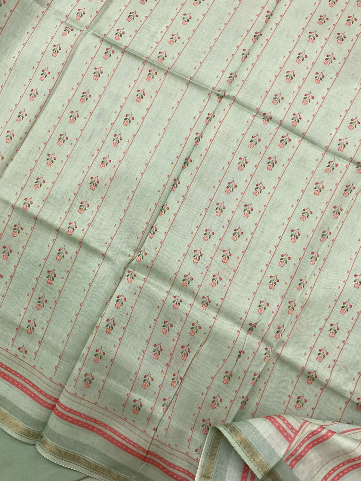 Pure Maheshwari Printed Suit - Green