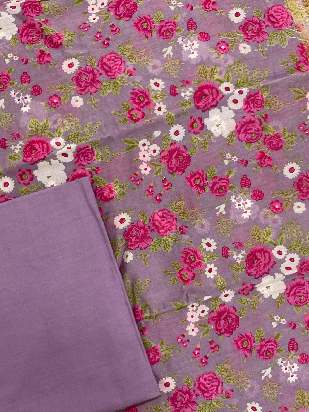 Pure Maheshwari Printed Suit - Purple