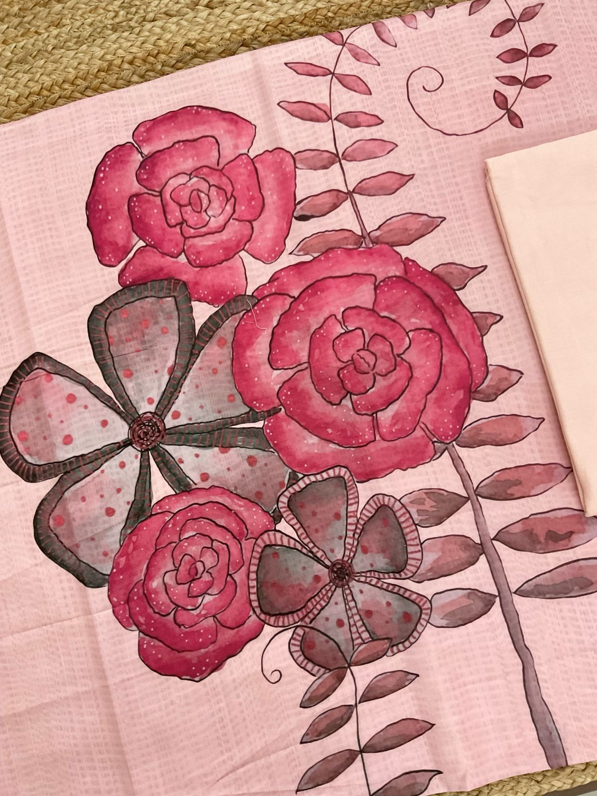 Soft Muslin Printed Suit - Peachish Pink