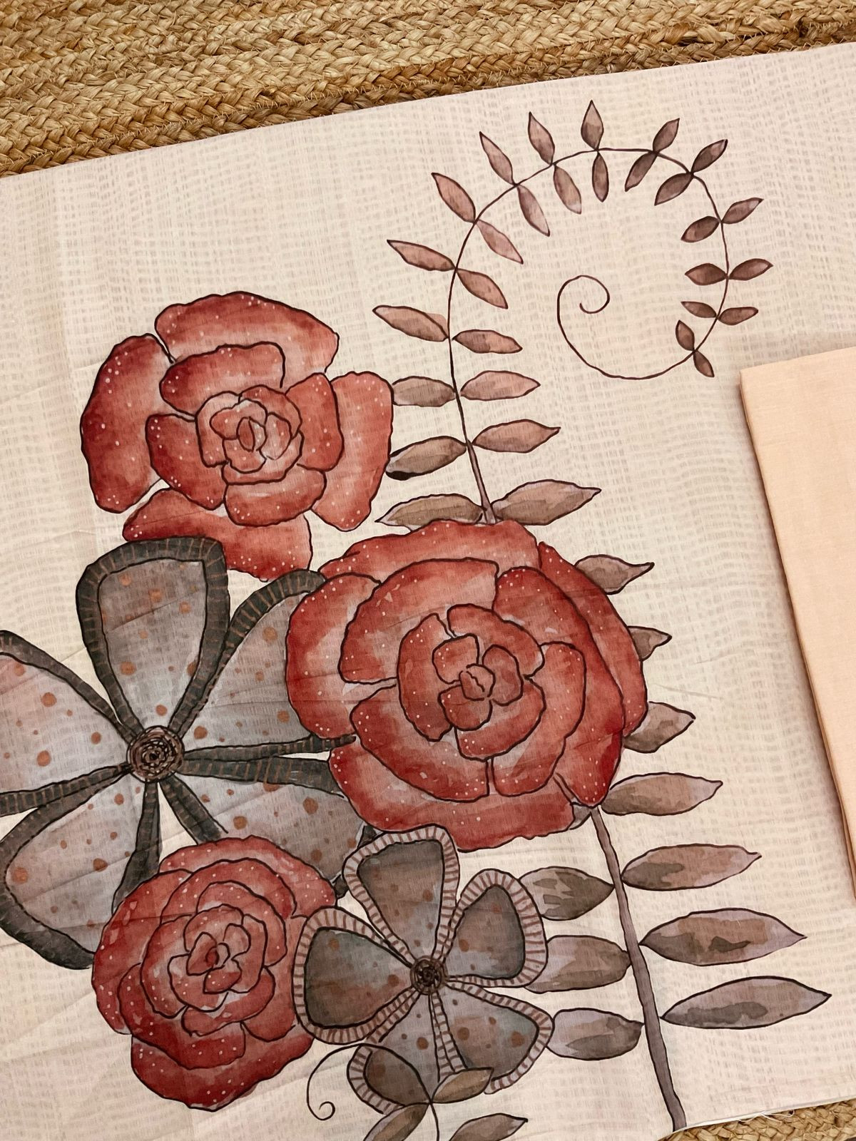 Soft Muslin Printed Suit - Peach