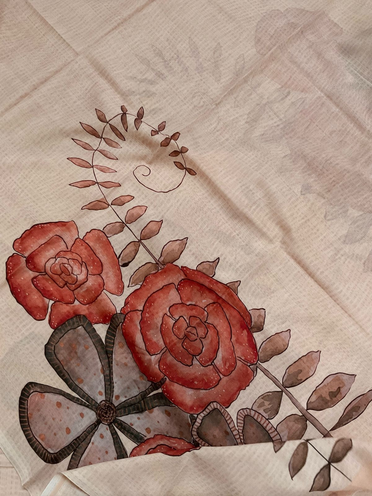 Soft Muslin Printed Suit - Peach