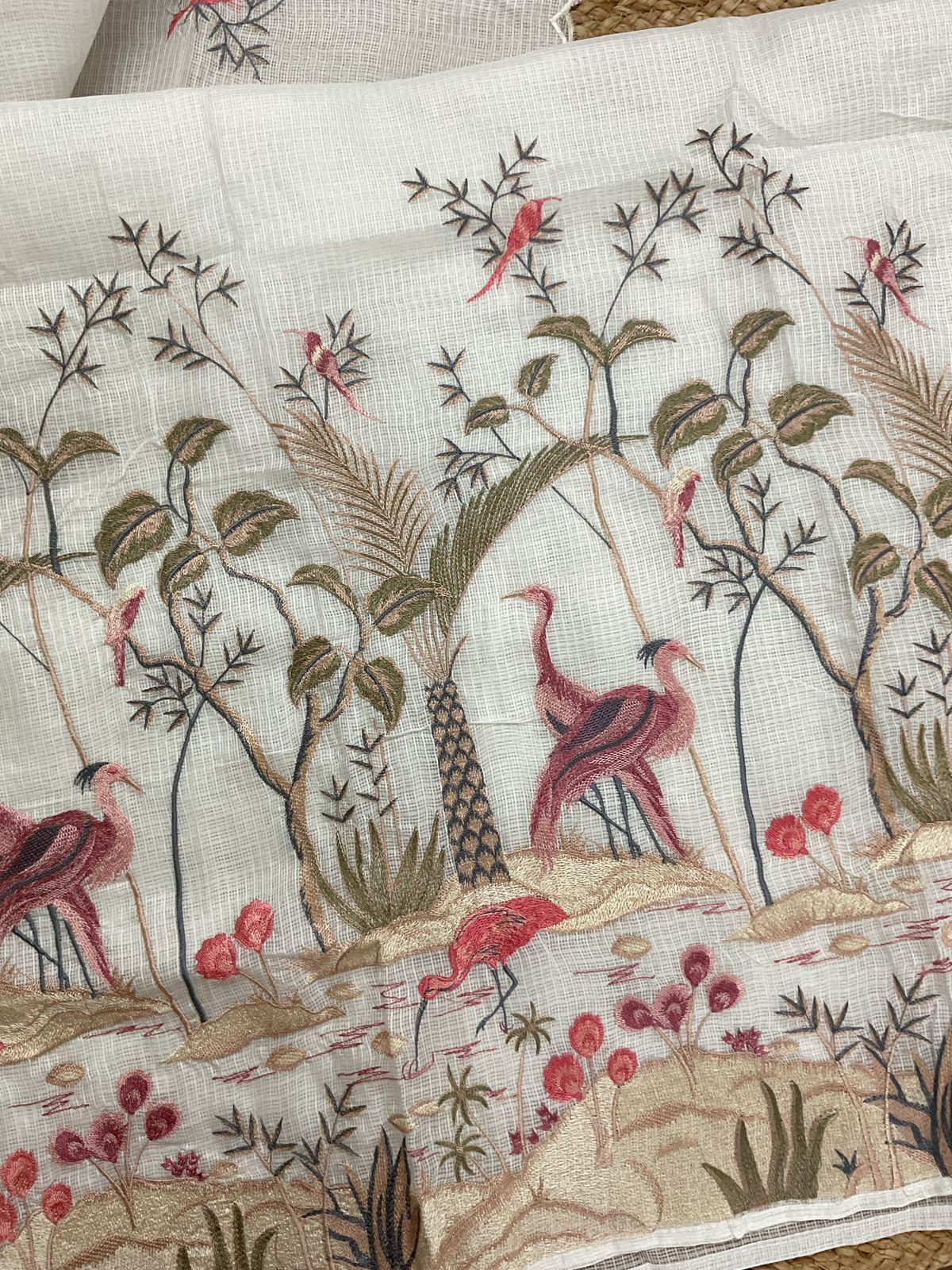 Soft Kota Silk Embroidered Suit - Offwhite