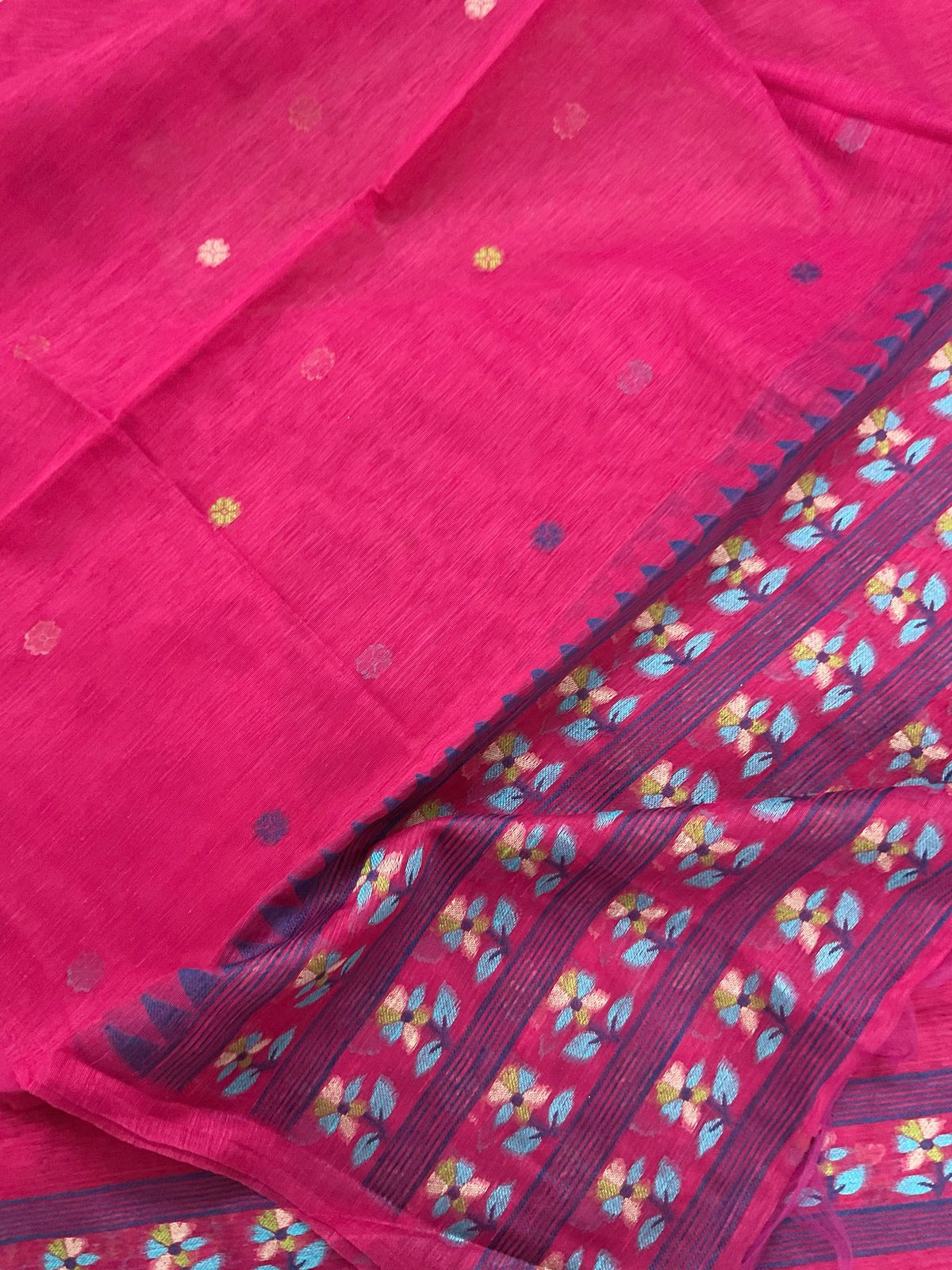 Soft Slub Chanderi Jamdani Weaved Suit - Pink