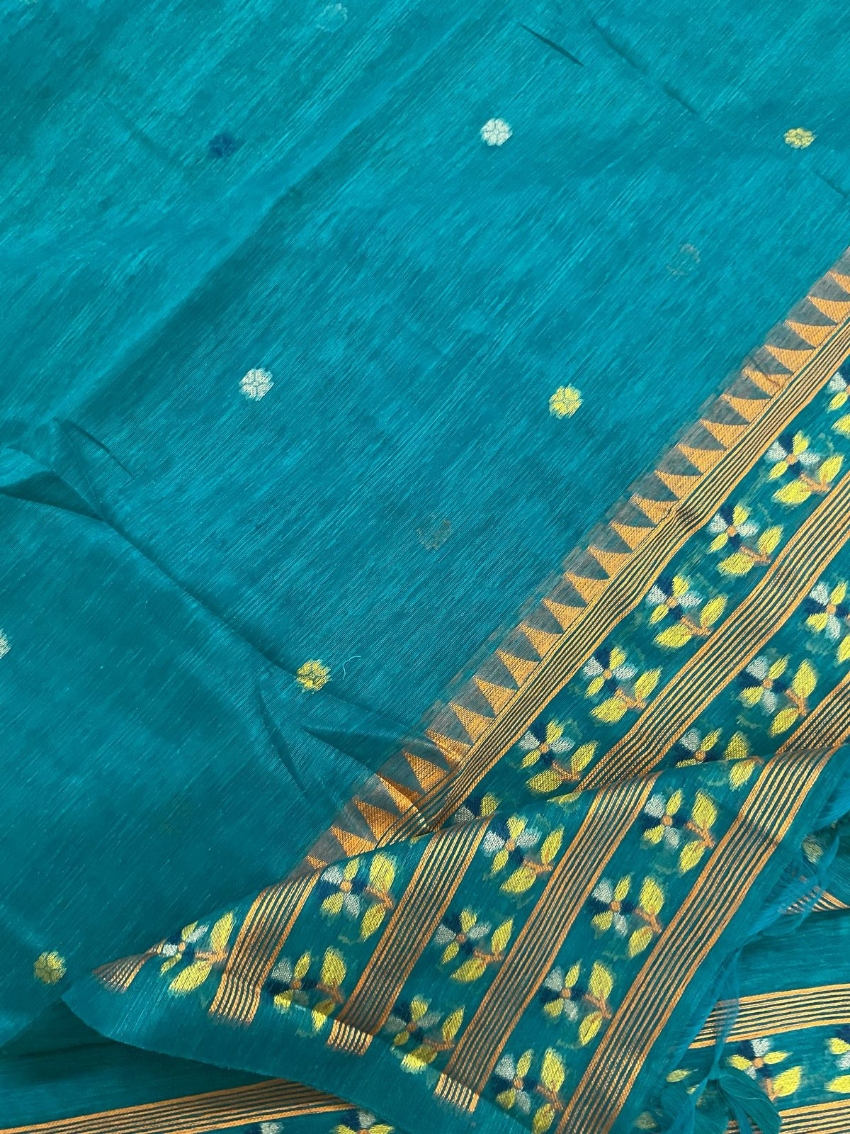 Soft Slub Chanderi Jamdani Weaved Suit - Pheroji