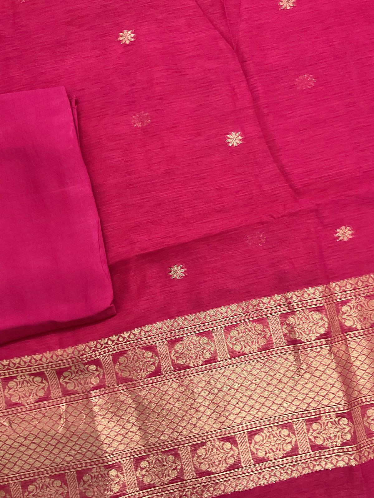 Soft Slub Chanderi Jamdani Weaved Suit - Pink