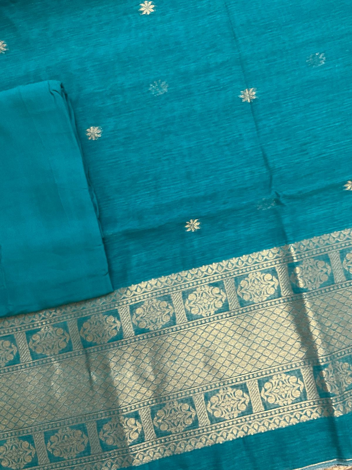 Soft Slub Chanderi Jamdani Weaved Suit - Pheroji