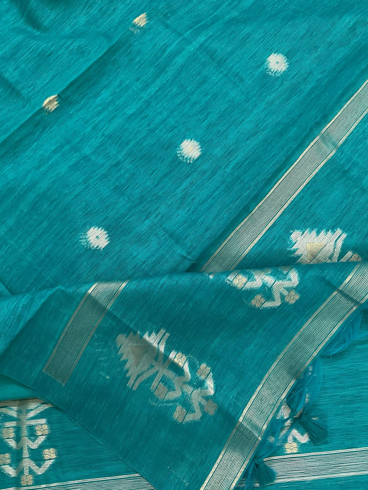 Soft Slub Chanderi Jamdani Weaved Suit - Pheroji