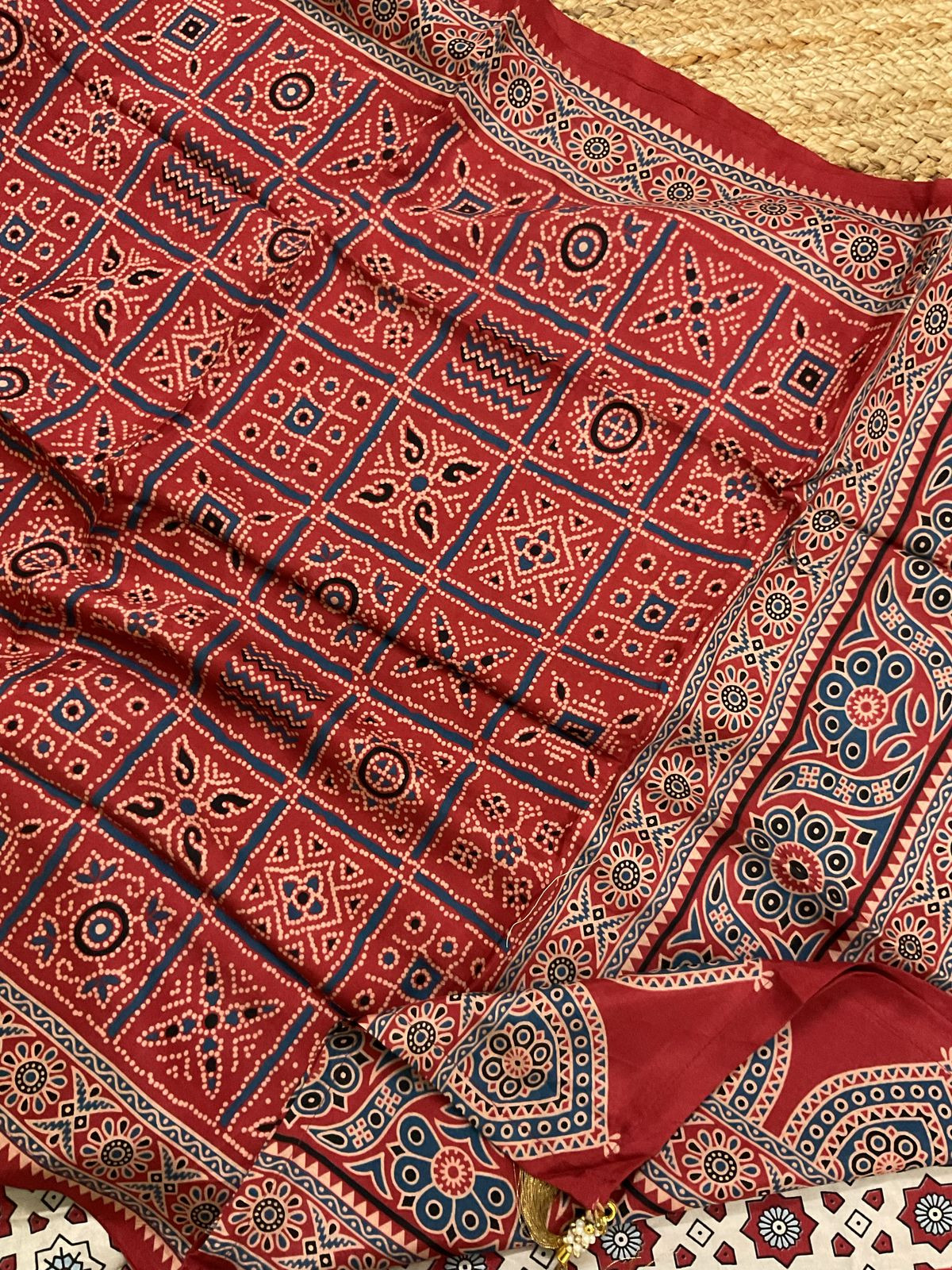 Pure Modal Printed Embroidered Suit - Off White