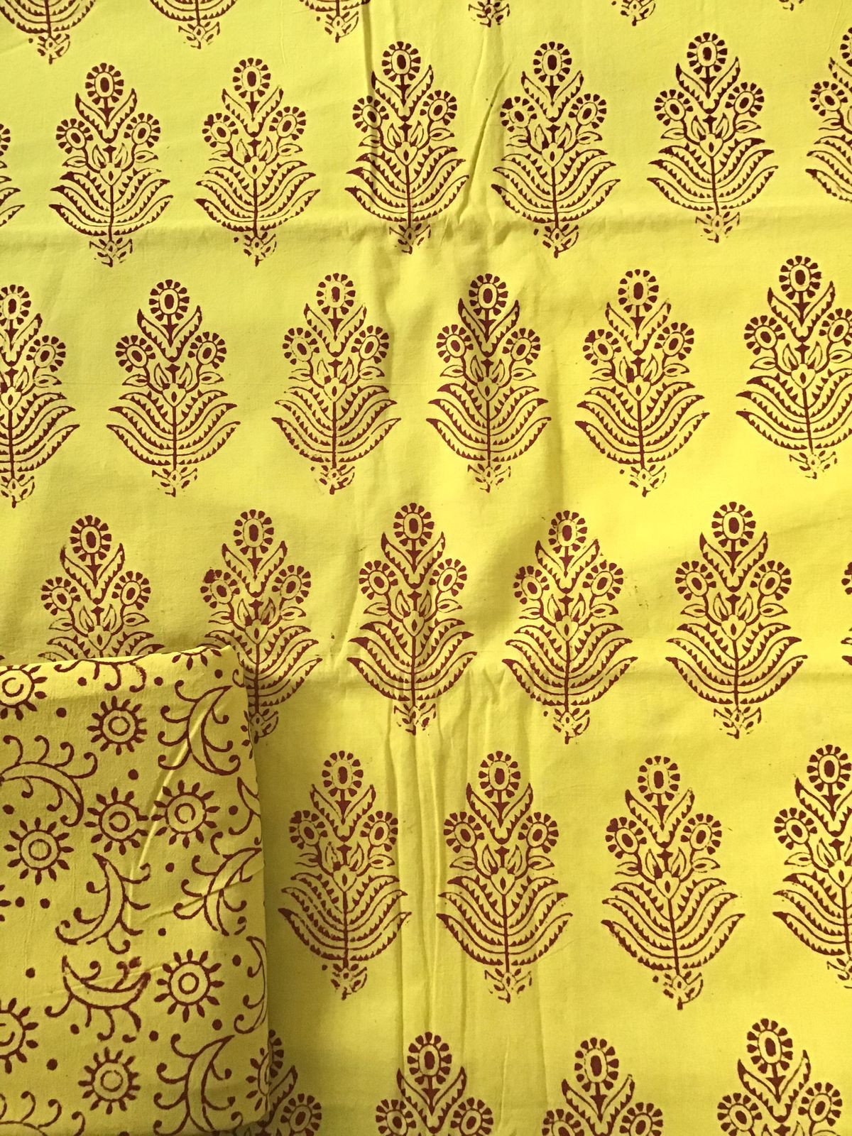 Pure Cotton Bagh Printed Suit - Yellow