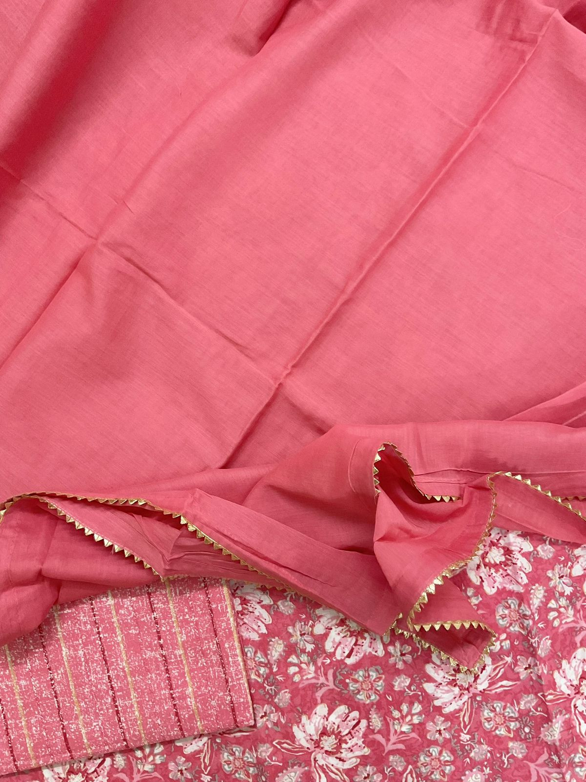 Pure Cotton Printed Suit - Pink