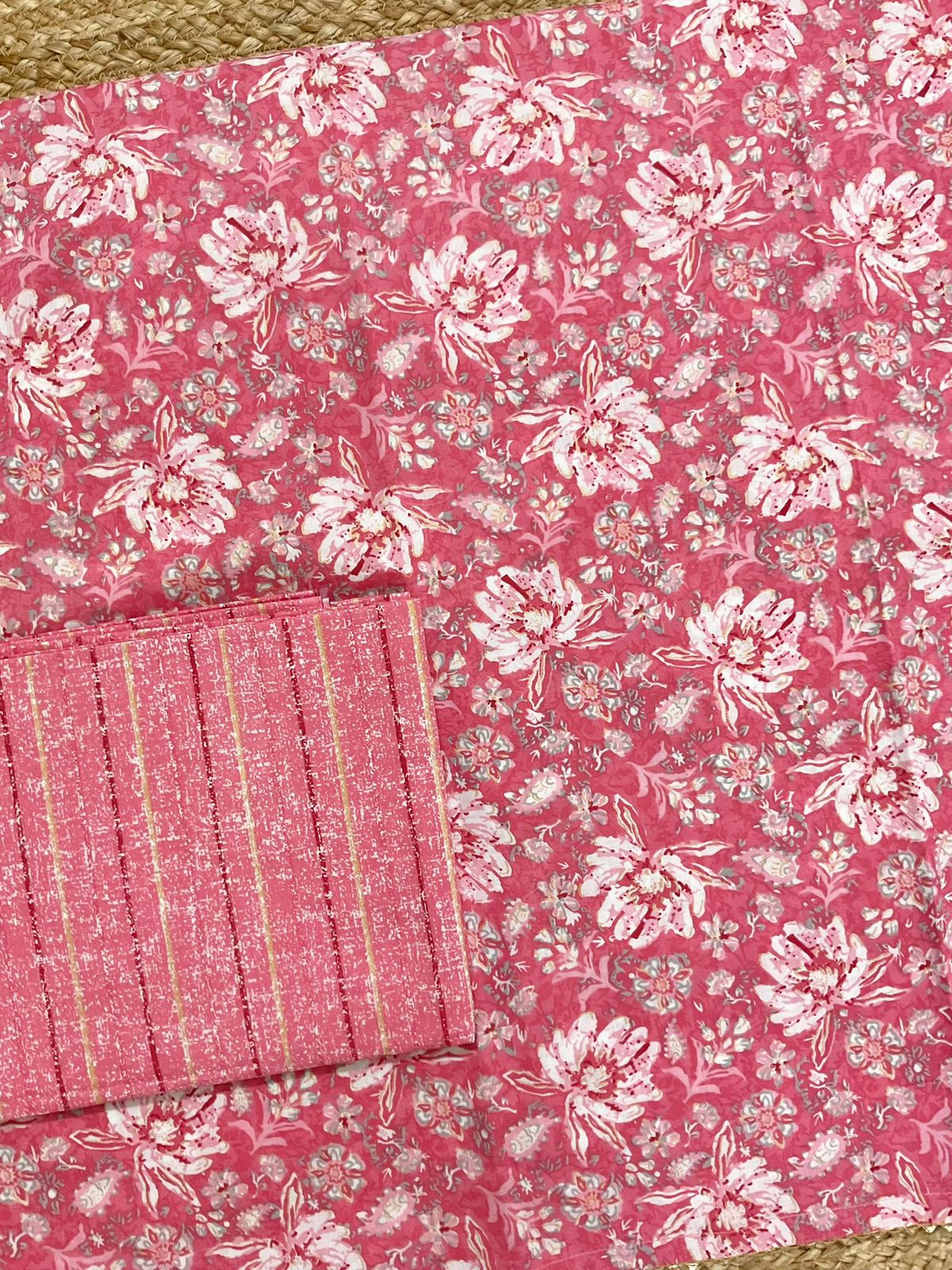 Pure Cotton Printed Suit - Pink