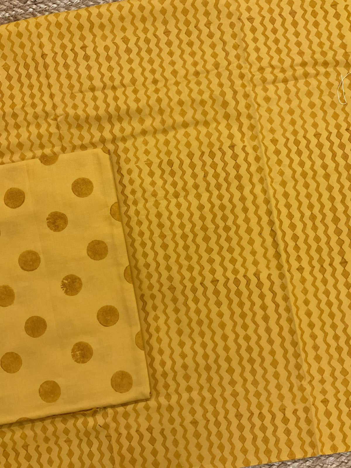 Pure Cotton Printed Suit - Yellow