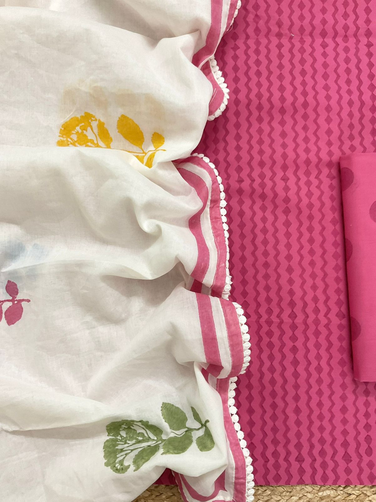 Pure Cotton Printed Suit - Pink