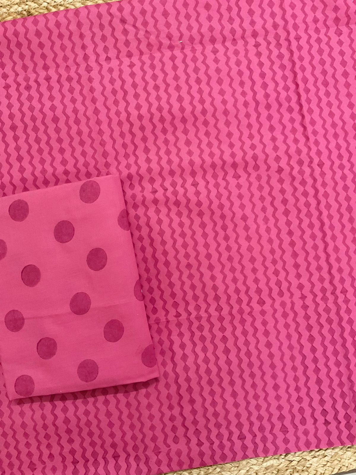 Pure Cotton Printed Suit - Pink