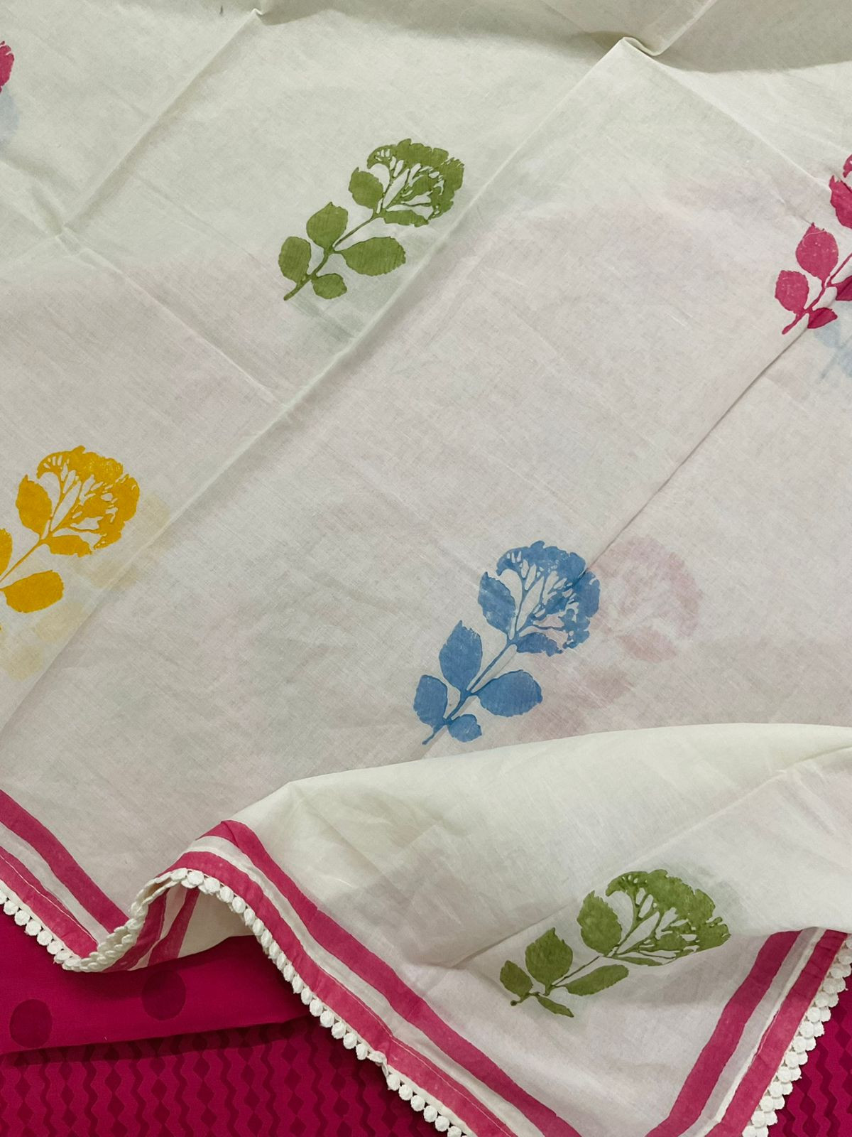 Pure Cotton Printed Suit - Pink