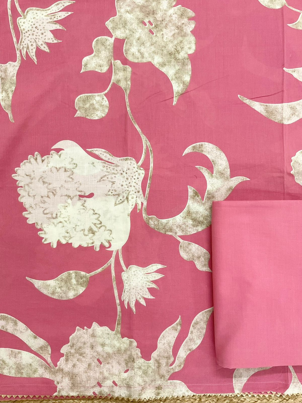 Pure Cotton Printed Suit - Pink